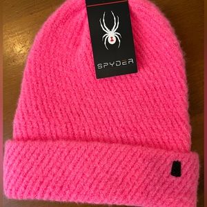 Neon Pink Spyder Beanie Hat